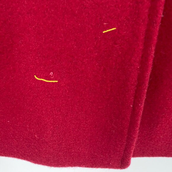 Steve Madden Red Wool Blend Double-Breasted Peacoat Jacket Women’s Size L - Picture 11 of 14